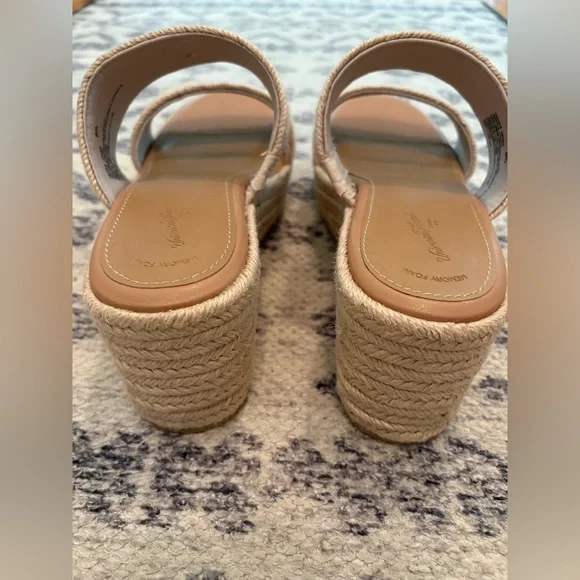 Jute Two Band Wedge Heels - Picture 5 of 9